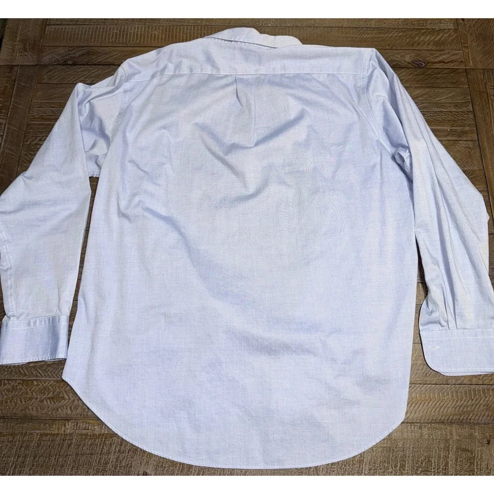 Lauren Ralph Lauren Button Down L 16.5 34/35 Blue Non Iron Cotton Shirt Preloved